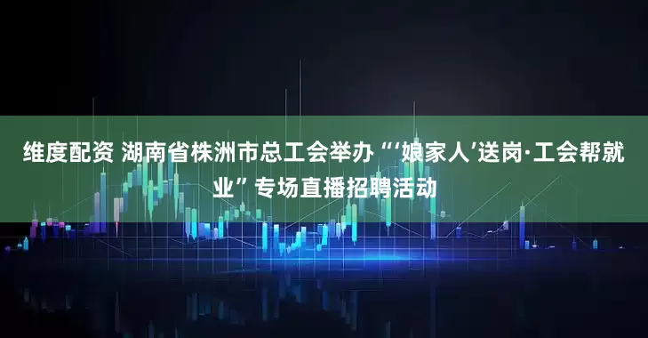 维度配资 湖南省株洲市总工会举办“‘娘家人’送岗·工会帮就业”专场直播招聘活动